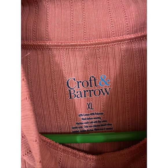 Croft & Barrow Pink Ribbed Turtleneck Button Sweater Size XL NWOT - Picture 5 of 6